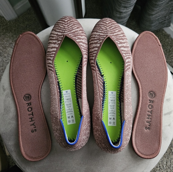 Rothy's Pink and Mauve Metallic Striped flats - Picture 9 of 10